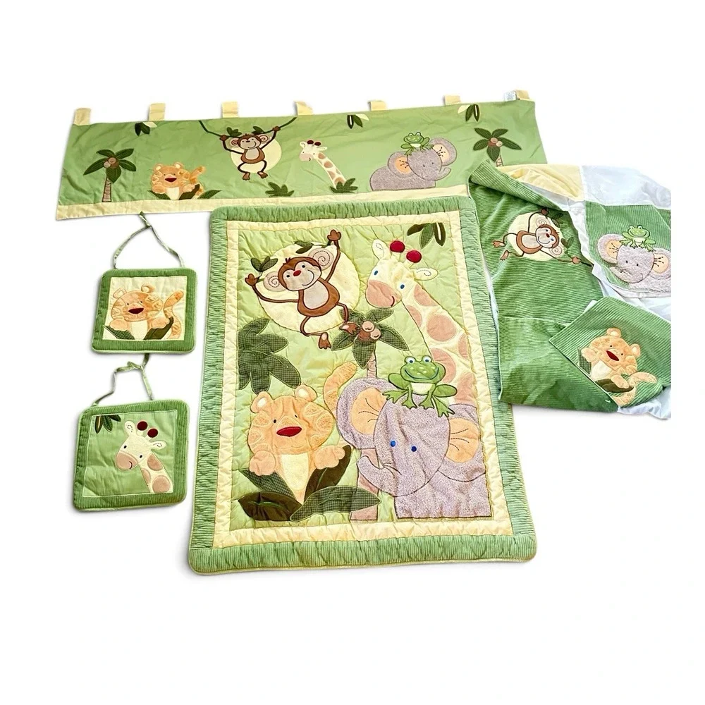 NoJo Jungle Babies 6-Piece Crib Bedding Set Safari Nursery Comforter